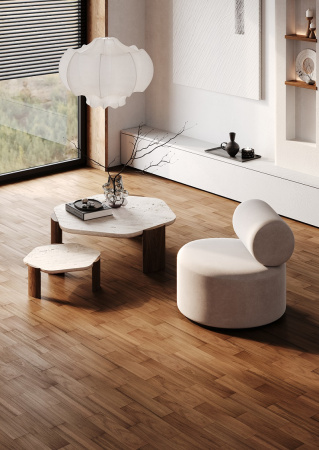 Кварцевый паркет Quartz Parquet Штучный паркет Дуссия Африканская 44-400-63 5/0,6 мм (глянец)